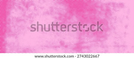 Pop art pink gradient background featuring faded halftone dots and vintage style.