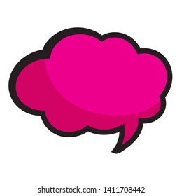 Pop art pink thinking bubble cartoon