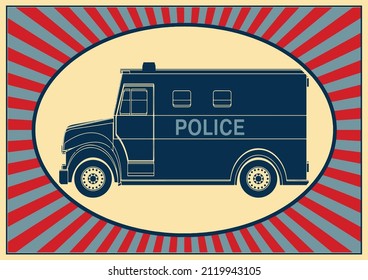 Pop art, Police van vector