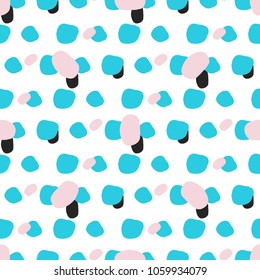 Pop Art Polka Dot Unusual Shapes Seamless Pattern 