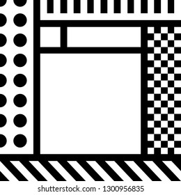 Pop art poster template for placard or posting in social media. Black and white version. The graphic element for design saved as a vector illustration in the EPS file format.