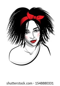 pop art print featuring a beautiful girl with an African hairstyle