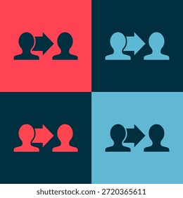 Pop art Project team base icon isolated on color background. Business analysis and planning, consulting, team work, project management.  Vector