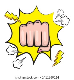 Hand Fist Punching Hitting Comic Pop Stock Vector (Royalty Free) 584232277