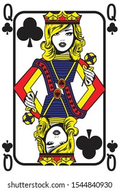 Pop Art Queen Card. Vector Illustration