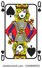 Pop Art Queen Card. Vector Illustration