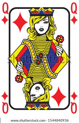 Pop Art Queen Card. Vector Illustration