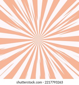 Pop art radial colorful comics book magazine cover. Striped yellow and orange digital background. Cartoon funny retro pattern strip mock up. Vector halftone illustration. Sunburst, starburst shape.