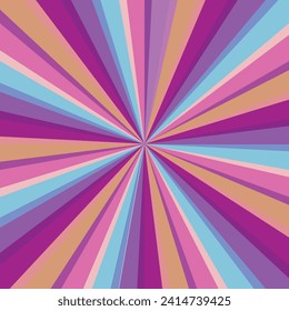 Pop art radial colorful comics book magazine cover. Striped color digital background. Cartoon funny retro pattern strip mock up. Vector halftone illustration. Sunburst, starburst shape.
