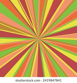 Pop art radial colorful comics book magazine cover. Striped color digital background. Cartoon funny retro pattern strip mock up. Vector halftone illustration. Sunburst, starburst shape.
