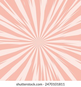 Pop art radial colorful comics book magazine cover. Striped digital background. Cartoon funny retro pattern strip mock up. Vector halftone illustration. Sunburst, starburst shape.