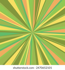 Pop art radial colorful comics book magazine cover. Striped color digital background. Cartoon funny retro pattern strip mock up. Vector halftone illustration. Sunburst, starburst shape.