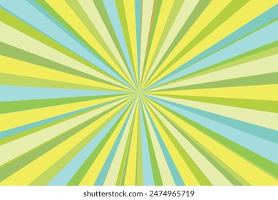 Pop art radial colorful comics book magazine cover. Striped color digital background. Cartoon funny retro pattern strip mock up. Vector halftone illustration. Sunburst, starburst shape.