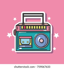 pop art radio patch design
