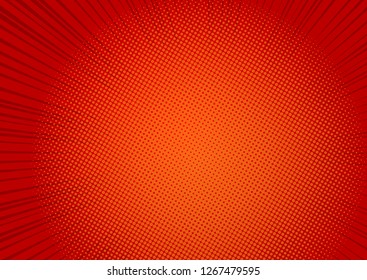 Pop art red background, Speed line retro comic rays illustration - Vector
