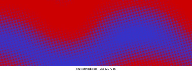 Pop art red and blue background with halftone patterns in comic book style, vector illustration EPS10