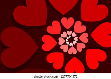 Pop art red and pink background, retro comic heart illustration. Symbol of love for St. Valentine's day or International woman's day