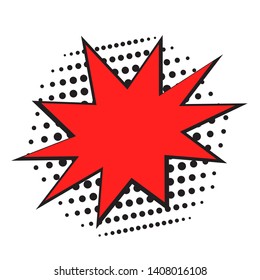 Pop art, red retro comic book, on white backgronud, Cartoon style, Vector Illustration
