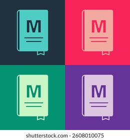 Pop art Restaurant cafe menu icon isolated on color background.  Vector