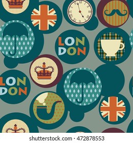 pop art retro british pattern