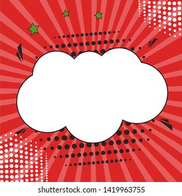 Pop art, retro comic book, on red background, Cartoon style, Vector Illustration