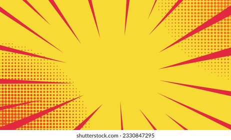 Pop art retro comic cartoon with yellow vector background