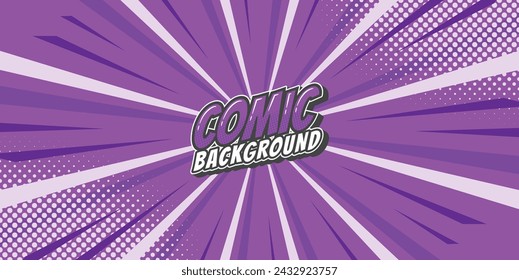 Pop art retro comic rays background. Abstract background with halftone dots design.