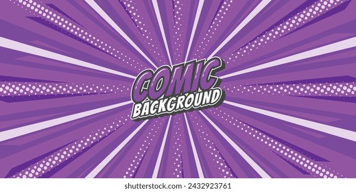 Pop art retro comic rays background. Abstract background with halftone dots design.