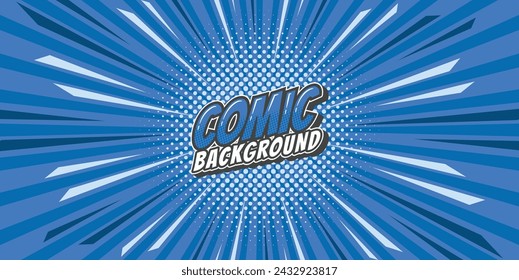 Pop art retro comic rays background. Abstract background with halftone dots design.