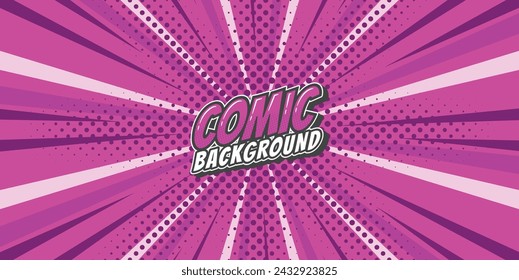 Pop art retro comic rays background. Abstract background with halftone dots design.