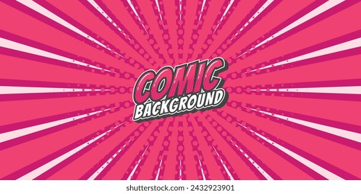 Pop art retro comic rays background. Abstract background with halftone dots design.