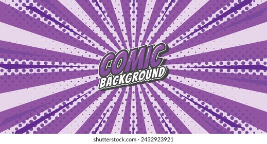 Pop art retro comic rays background. Abstract background with halftone dots design.