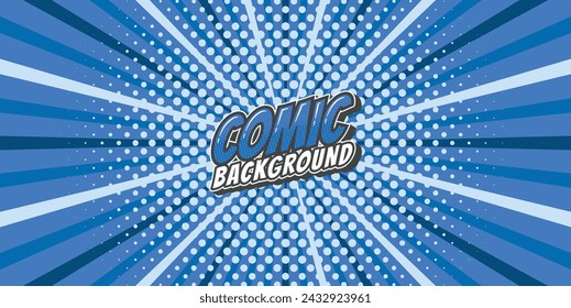 Pop art retro comic rays background. Abstract background with halftone dots design.
