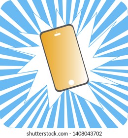 Pop art, retro comic style, icon smartphone, Cartoon style, Vector Illustration