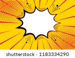 Pop art retro comic. Yellow background. Lightning blast halftone dots. Cartoon vs. Vector Illustration