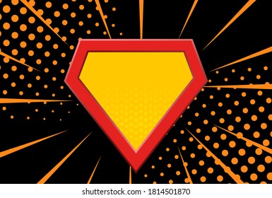 Pop art retro comic. Yellow background. Lightning blast halftone dots. Cartoon vs. Vector Illustration 