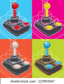 joystick retro de arte pop