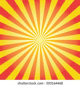 pop art retro rays comic gradient halftone background 