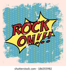 pop art rock on background, illustration in vector format