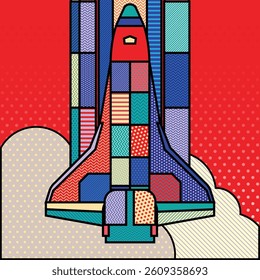 Pop art of a rocket