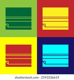 Pop art Rolling paper icon isolated on color background.  Vector Illustration