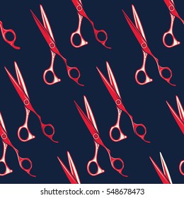 Pop Art Scissors Seamless Pattern. Wallpaper Background.