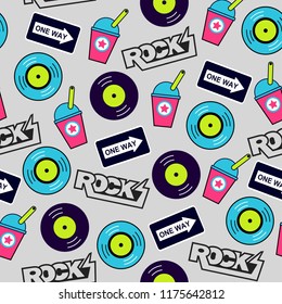 pop art seamless american musical pattern 