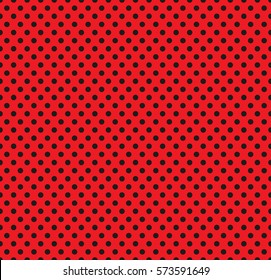 Pop Art seamless pattern. Black dots on red background. Halftone color dots. Pop art seamless background. Comic book style. Vector