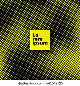 Pop Art seamless pattern. yellow dots on Black background. Halftone color dots. Vector Illustration, copy space