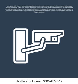 Pop art Security camera icon isolated on color background.  Vector