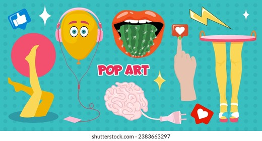 pop art set of elements