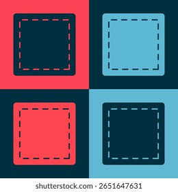 Pop art Sewing Pattern icon isolated on color background. Markings for sewing.  Vector Illustration