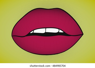 Smile Pop Art Style On Yellow Stock Vector (Royalty Free) 222942124