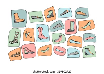 Pop art shoes set